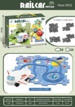 Puzzle Electric Railroad Speeder – DIY Assembly Electric Car with Track Set - Image 10