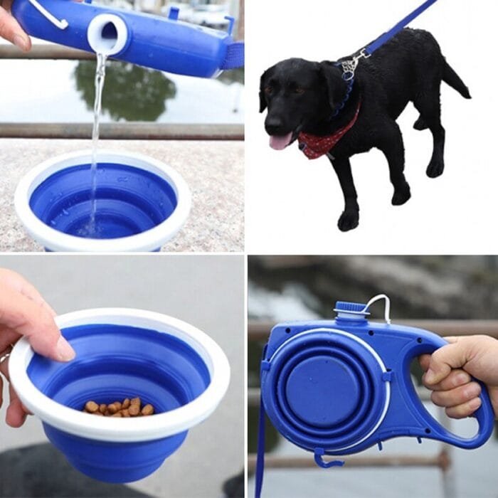 3-in-1 Dog Leash with Built-in Water Bottle & Cup - Image 1