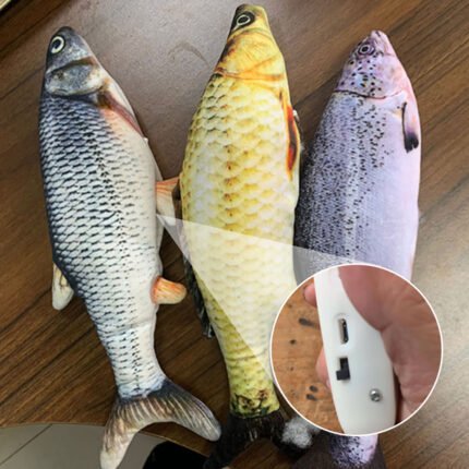 Electric Jumping Fish Toy – Interactive USB-Charged Simulation Pet Toy for Cats