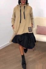 Asymmetric Pleated Midi Dress – Casual & Chic - Image 5