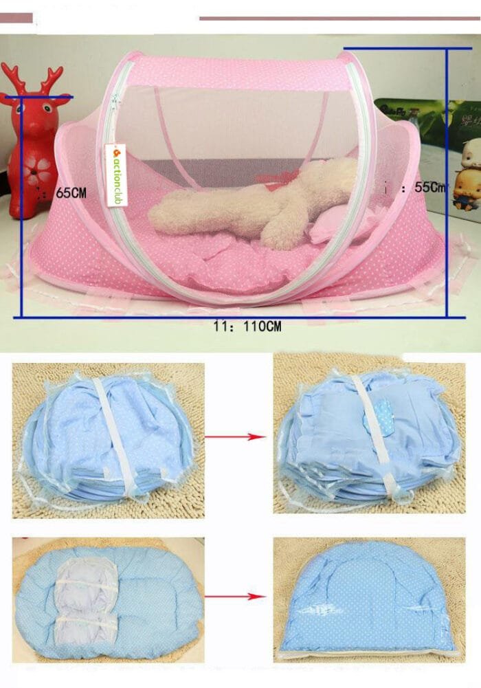 Portable Baby Mosquito Net with Mattress & Pillow - Image 4