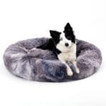Fluffy Donut Dog Bed | Calming Plush Washable Pet Cushion