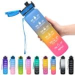 1L Motivational Tritan Water Bottle with Time Marker & Leakproof