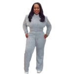Stylish Gray Two-Piece Set – Long-Sleeve Top & Pants - Image 5