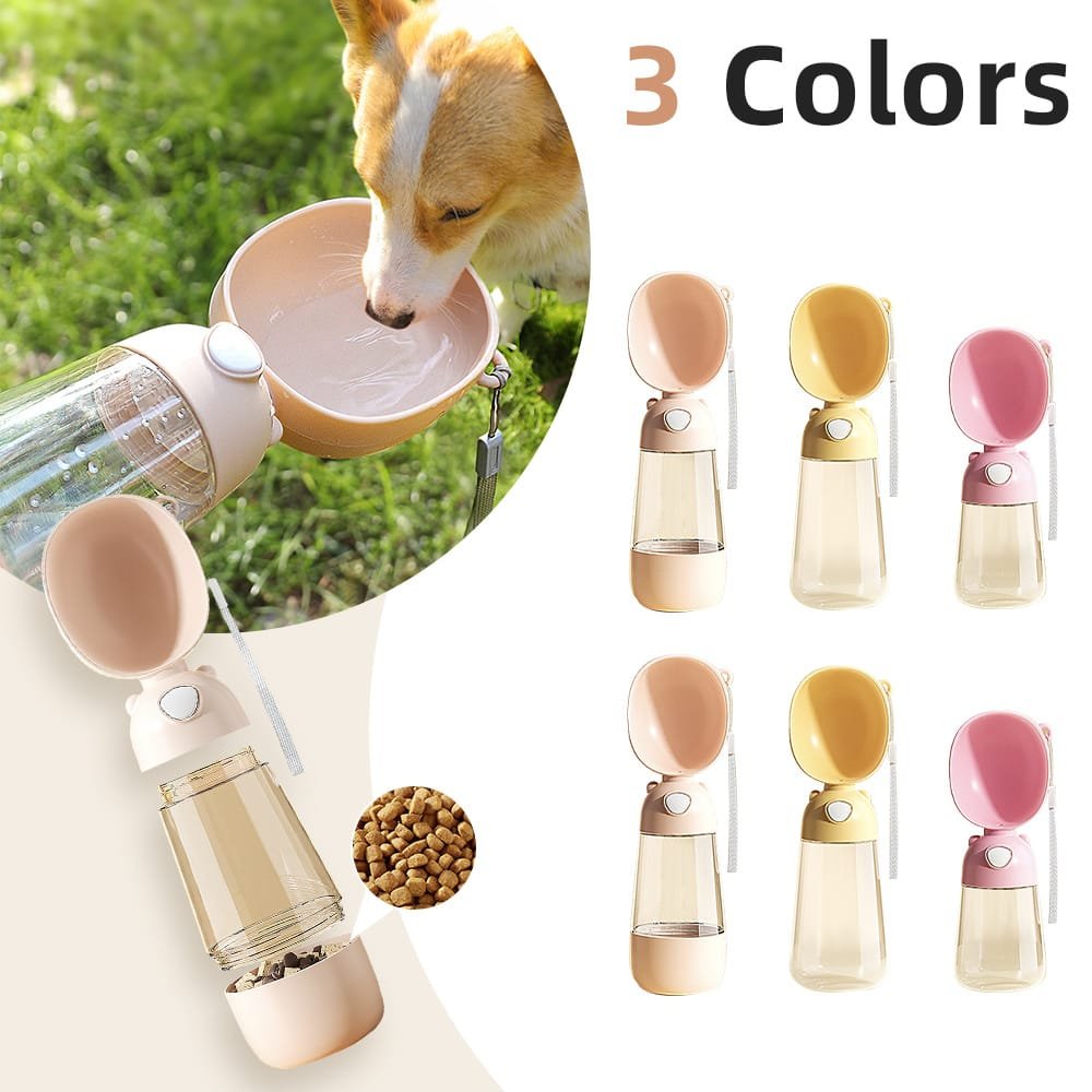 34c93f44-d6dd-4f6f-a7d7-96e59fa83db2.jpg Portable Dog Water Bottle & Food Container – Leak-Proof Travel Feeder with Bowl - Image 1