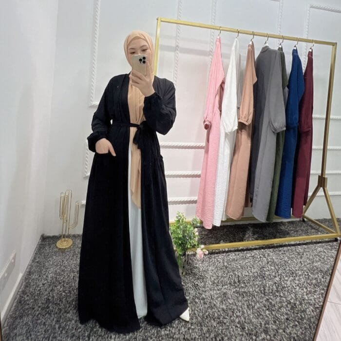 High-Waist Long Skirt Dress with Lace-Up - Image 1