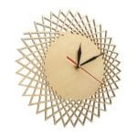Nordic Geometric Abstract Wall Clock – Modern Wooden Decorative Timepiece
