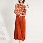 Floral Print High-Waist Dress – Long Sleeve - Image 2