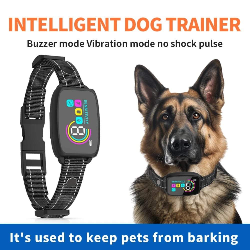 4f0f3060-e7af-4dba-9378-53849db768b8-1.jpg Anti-Bark Dog Collar with AI Technology – Rechargeable, Waterproof, LCD Display | Safe & Humane Training Collar - Image 1