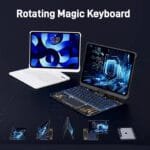 360° Swivel iPad Keyboard Case – Transparent Smart Trackpad