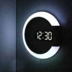 LED Mirror Wall Clock with Alarm, Temperature Display & Adjustable Brightness - Image 4