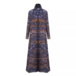 Cardigan Printed Dress Elegant Wide-Waist Long Sleeve - Image 2