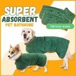 Super Absorbent Pet Bathrobe – Fast Drying Microfiber Dog Towel with Waist Wrap & Hook and Loop Closure - Image 2
