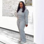 Stylish Gray Two-Piece Set – Long-Sleeve Top & Pants - Image 2