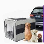 Portable Foldable Pet Travel Carrier Bag – Soft-Sided Car Cage with Locking Zippers, Seatbelt Straps & Accessories
