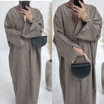 Long-Sleeve Cardigan Robe in Light Green and Brown – Sizes S-XXL - Image 5