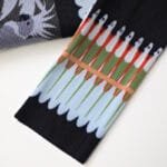 Trendy Black Birds Print Dress with Wide Waist and Long Sleeves - Image 3