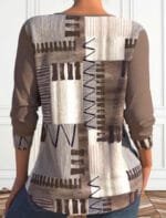 Casual Asian Style Printed Long-Sleeve T-Shirt - Image 3