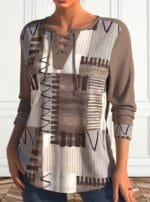 Casual Asian Style Printed Long-Sleeve T-Shirt - Image 4