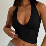 Stylish Halter Slim-Fit Crop Top – High Elasticity, Street Fashion - Image 3