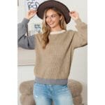 Stylish Color-Matching Top – Casual Acrylic Fabric - Image 4