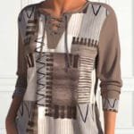 Casual Asian Style Printed Long-Sleeve T-Shirt