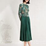 Floral Print High-Waist Dress – Long Sleeve - Image 3
