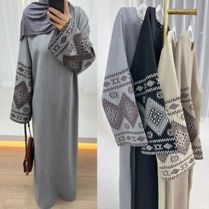 Embroidered Party Robe - Arabic and Turkish Style