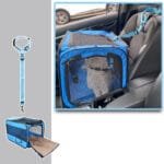 Portable Foldable Pet Travel Carrier Bag – Soft-Sided Car Cage with Locking Zippers, Seatbelt Straps & Accessories - Image 7