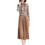 Floral Print High-Waist Dress – Long Sleeve - Image 5
