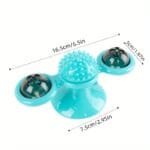 Interactive Windmill Cat Toy with Suction Cup – Rotating Spinner with Catnip, Jagged Ball, Toothbrush & Massager - Image 9