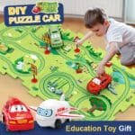 Puzzle Electric Railroad Speeder – DIY Assembly Electric Car with Track Set